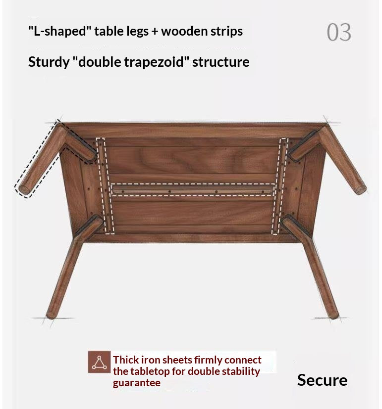 Ash Solid Wood Modern Minimalist Dining Table