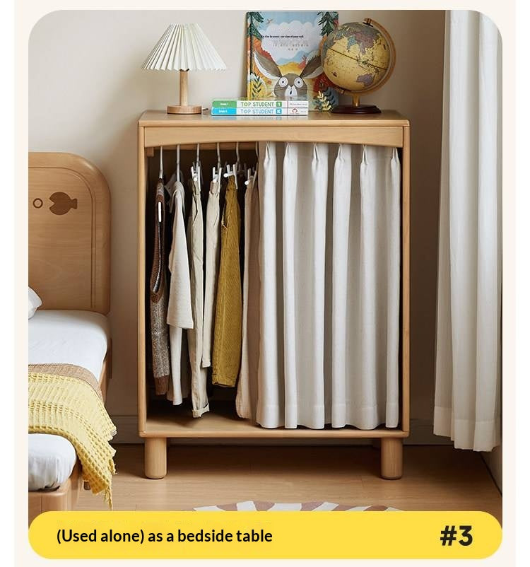 Solid Rubberwood Children's Wardrobe