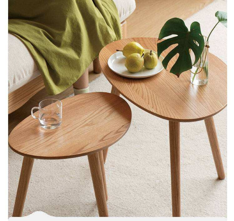 Rubberwood, Oak Solid Wood Walnut Color Side Table