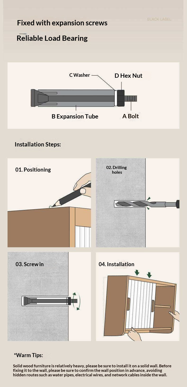 Black Walnut Solid Wood Rock Plate Wine Sideboard