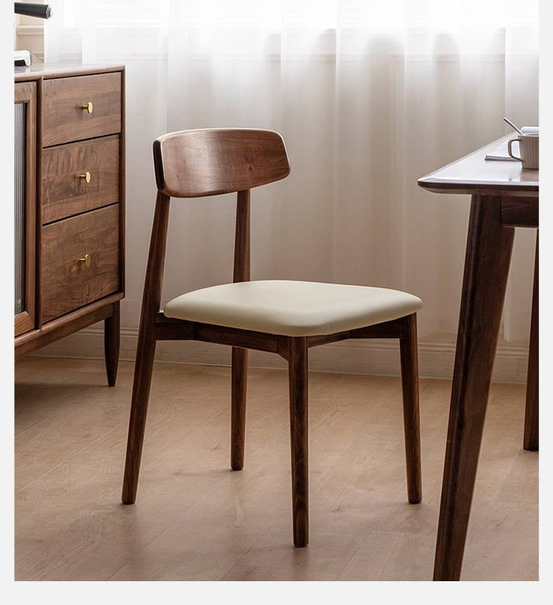 Set 4 pcs Black Walnut, Sandalwood Solid Wood Dining Chair