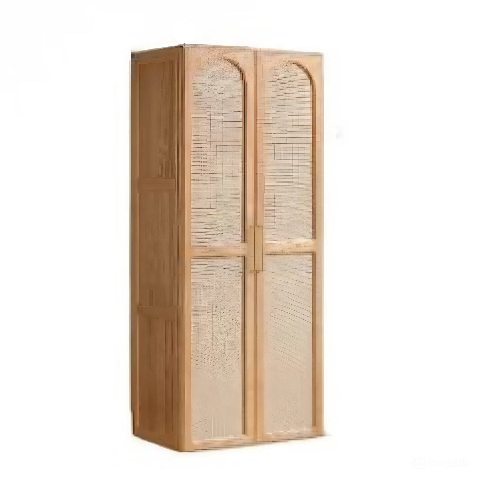 Oak Solid Wood Rattan Door Floor Wardrobe