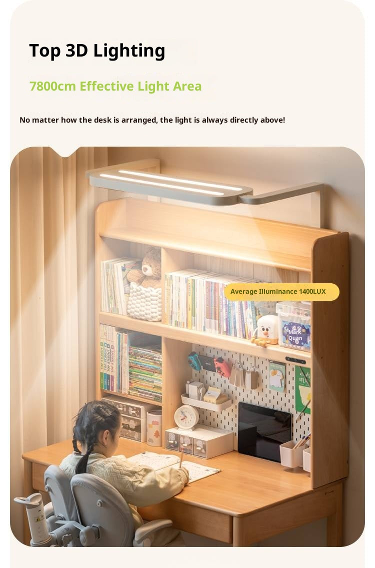 Beech Solid Wood Bookshelf Integrated Сhildren's Learning Desk