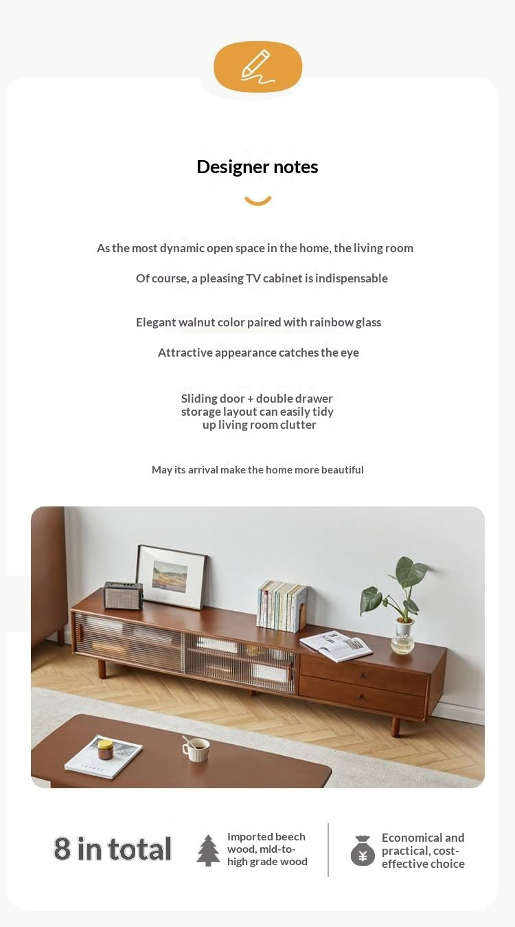 Beech Solid Wood Large TV Cabinet.