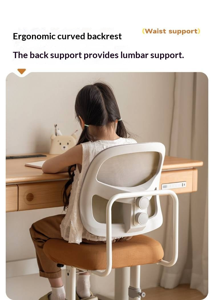 Ergonomic Height-Adjustable Kids Study Chair with Mesh Back and Footrest