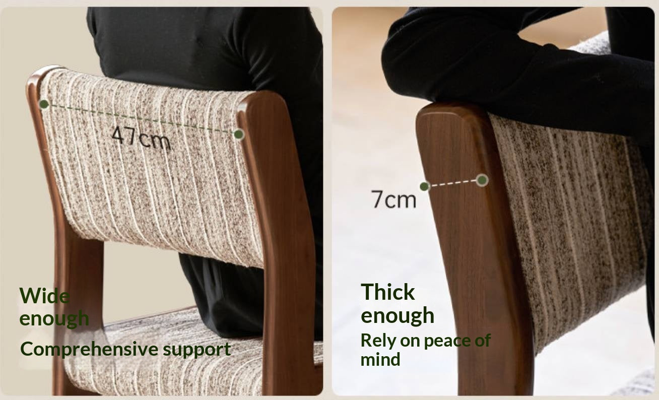4 pcs -Black Walnut, Oak Solid Wood Modern Minimalist Block-Leg Dining Chair