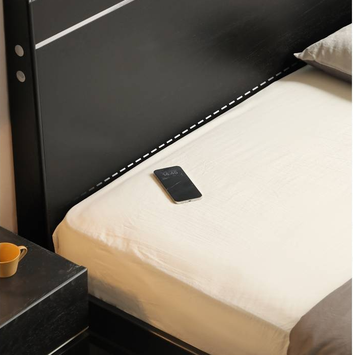 Poplar, Ash Solid Wood Large Board High Headboard Double Household Large Bed