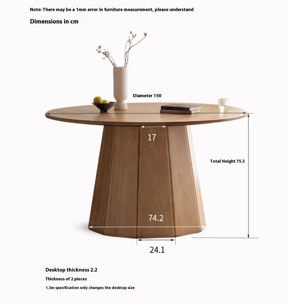 Ash Solid Wood Round Dining Table.