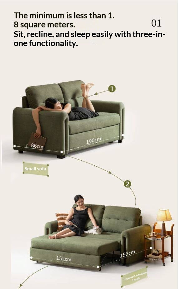 Loveseat Sleeper Sofa with Tufted Channel Back Cushions