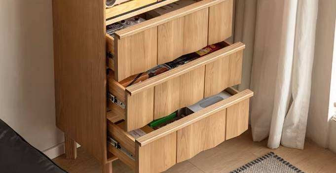 White Ash Solid Wood Side Cabinet with Modern Minimalist Design