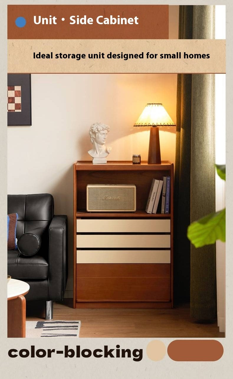 Poplar Solid Wood Antique Style Side Cabinet