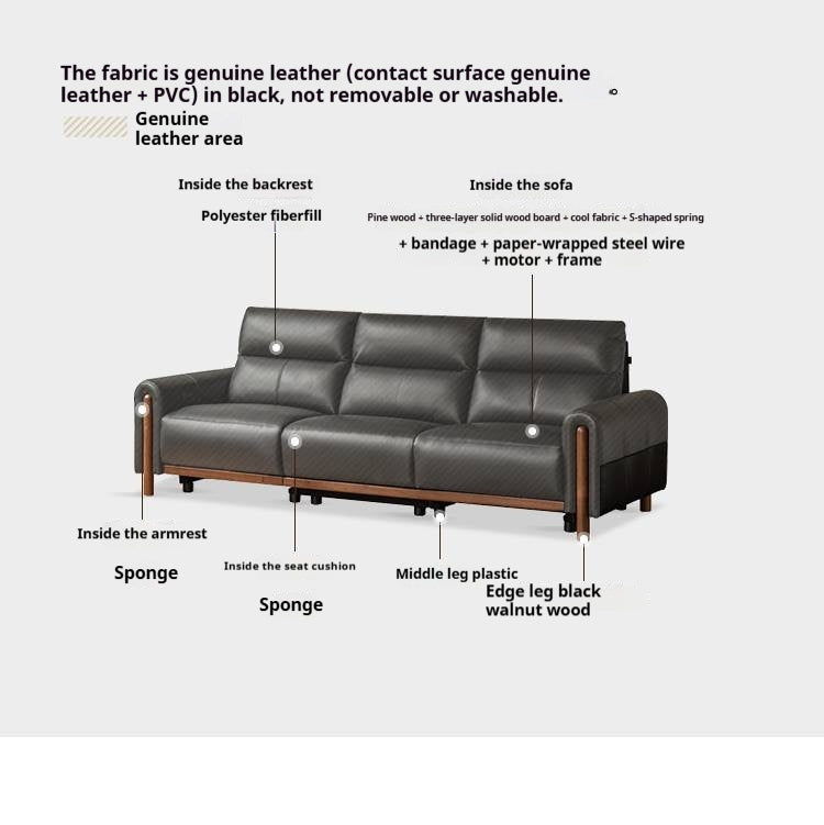 Top Grain Genuine Leather Zero Wall Power Reclining Sofa