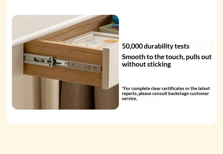 Solid Rubberwood Kids Elevated Learning Cream Drawer Table