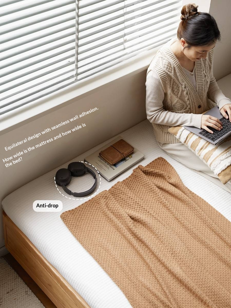 Oak Solid Wood Platform Box Bed, Headboard-Free Box Bed