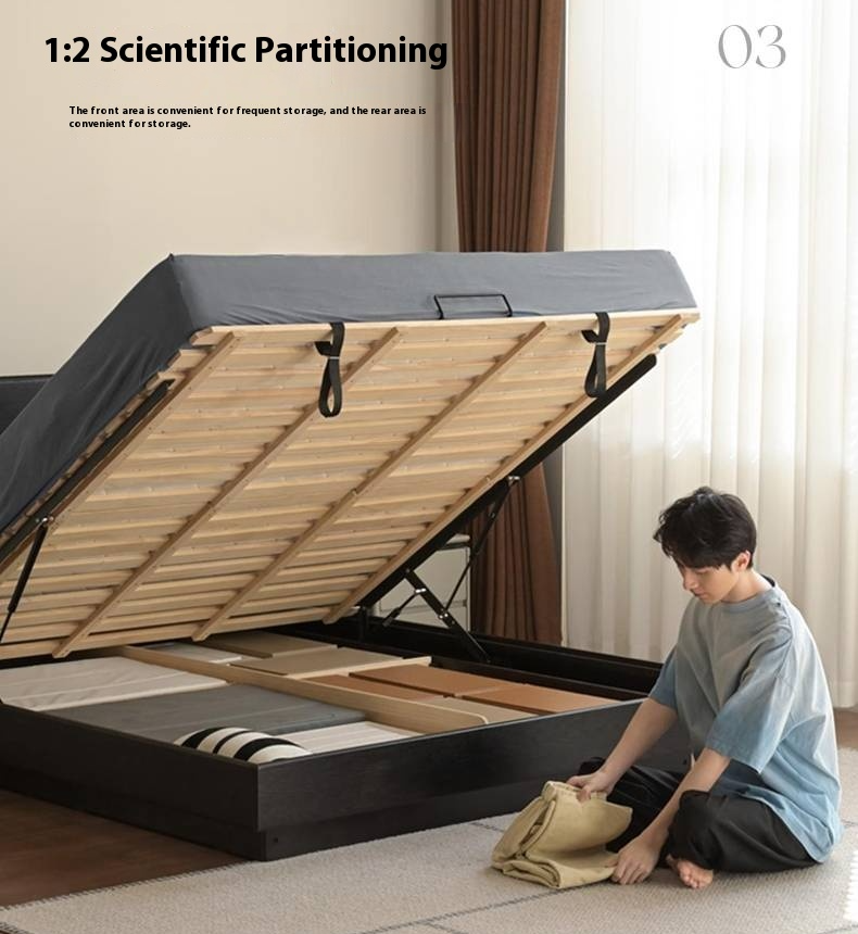 Ash Solid Wood Modern Simple Suspended Multifunctional Box Bed