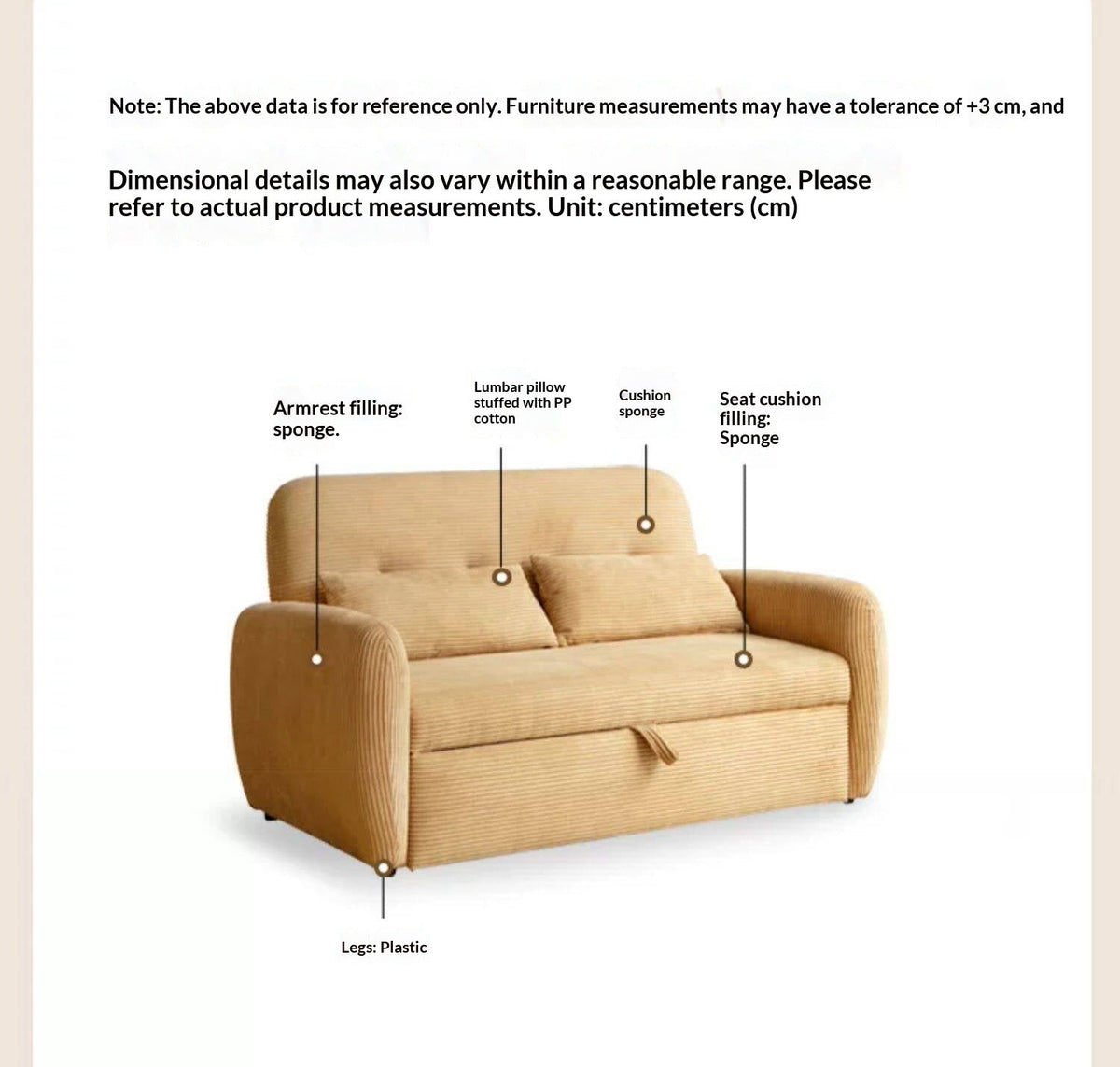 Corduroy Pull-Out Sleeper Loveseat with Storage