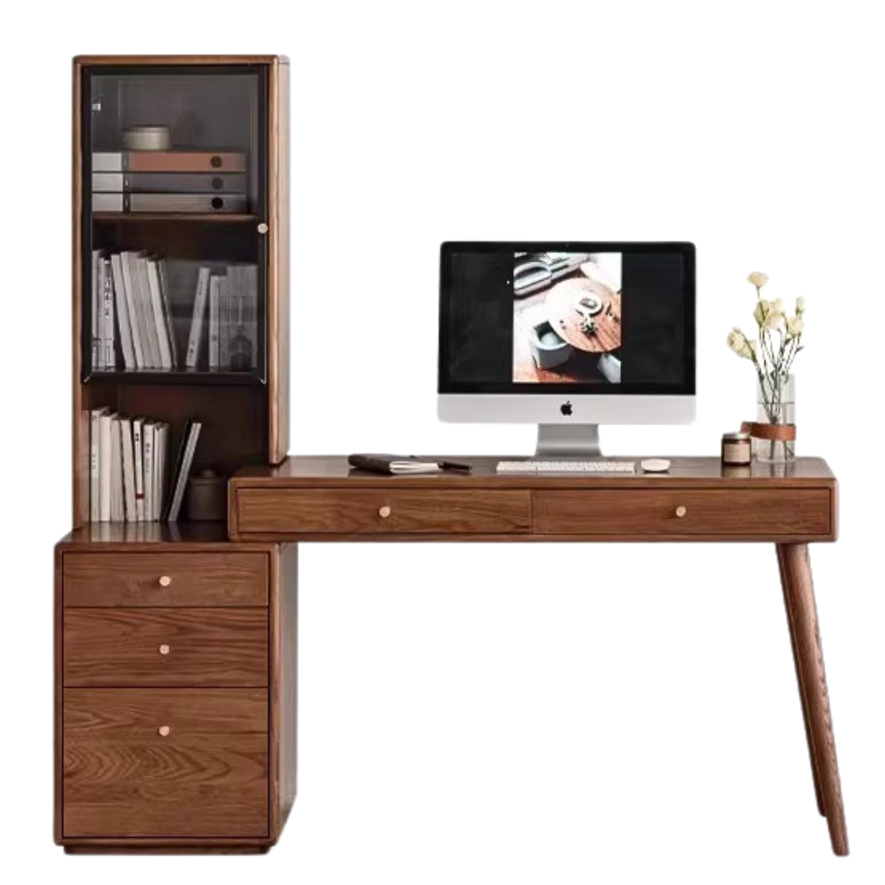 Black walnut, Ash Solid wood telescopic desk modern: