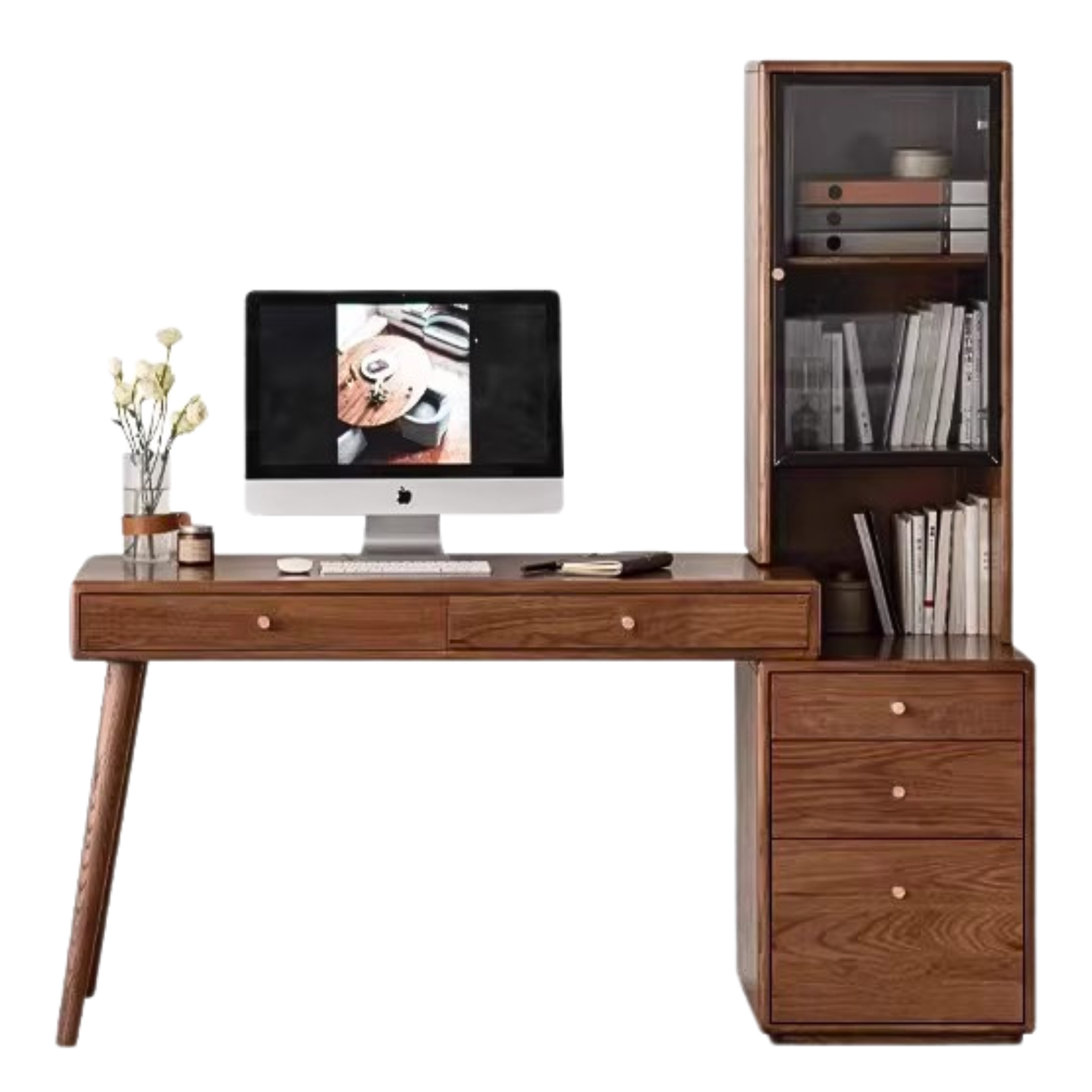 Black walnut, Ash Solid wood telescopic desk modern: