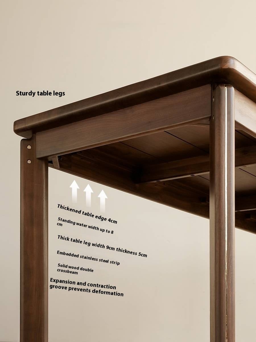 Black Walnut Solid Wood Retro Dining Table