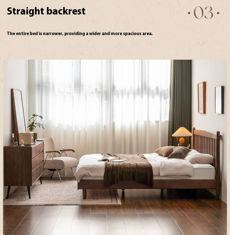Oak Solid Wood Modern Simple Bed