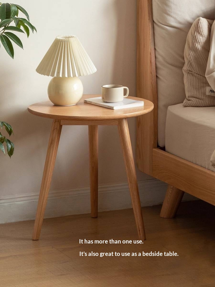 Oak, Solid RubberWood Nordic Style Side Table
