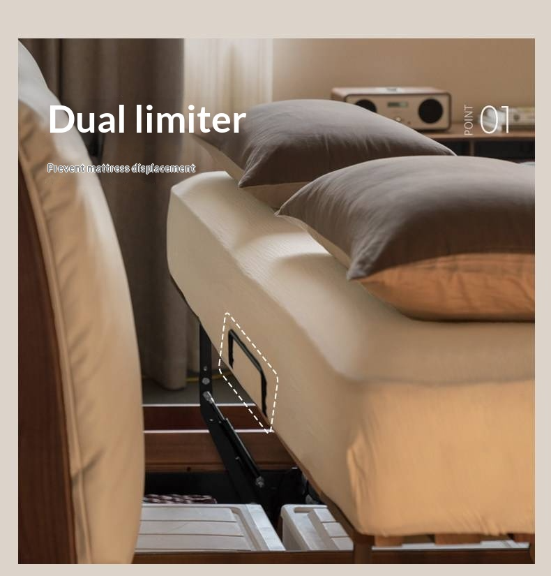 Black Walnut Solid Wood Italian Luxury Leather Bed