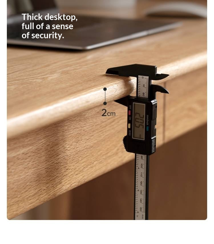 Oak Solid Wood Office Desk Spindle-Shaped Slanted Legs