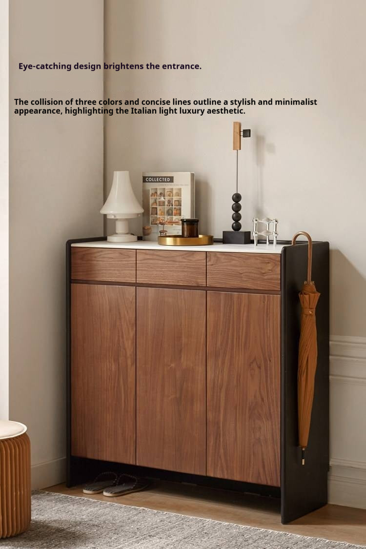 Black Walnut Solid Wood Shoe Porch Cabinet
