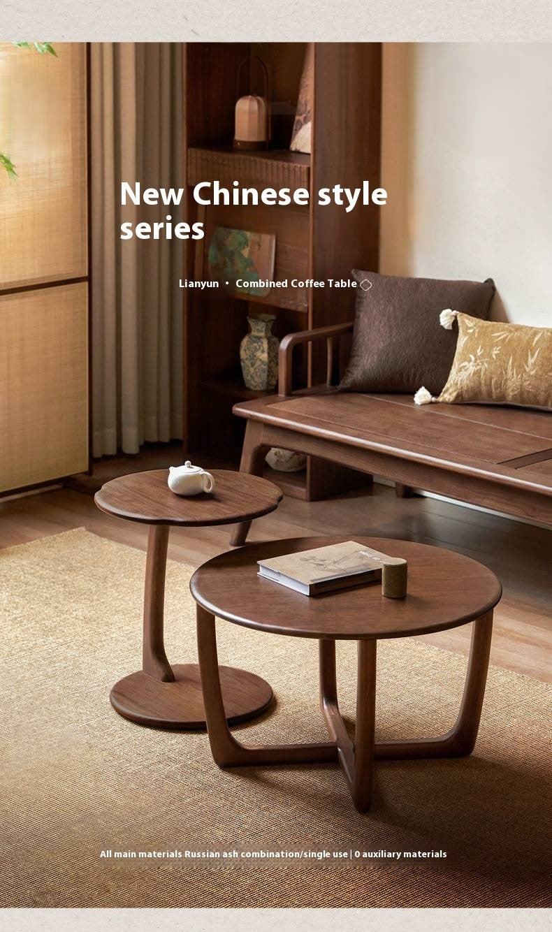 Ash Solid Wood Round Tea Table