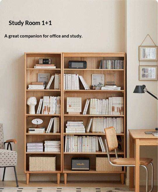 Beech Solid Wood Bookshelves Storage Shelf