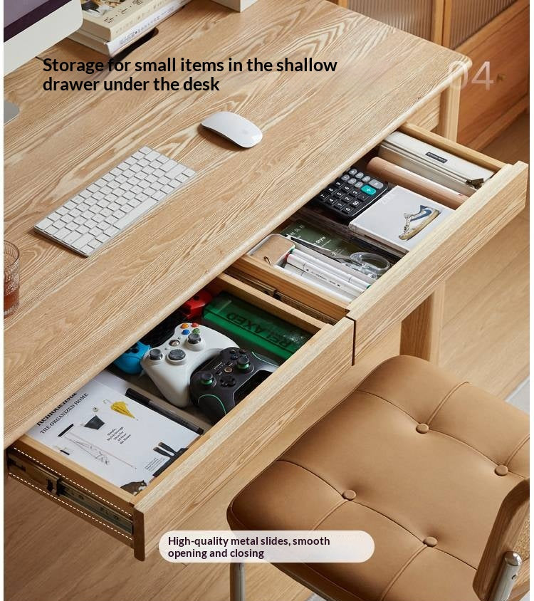 Ash Solid Wood Modern Multifunctional Office Desk