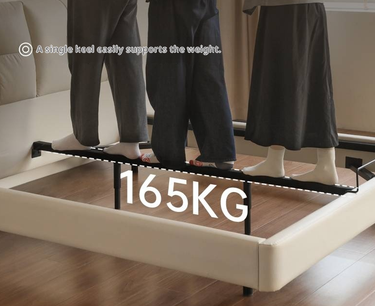 Genuine Leather Top Layer Cowhide Soft Suspension Bed with Lighting