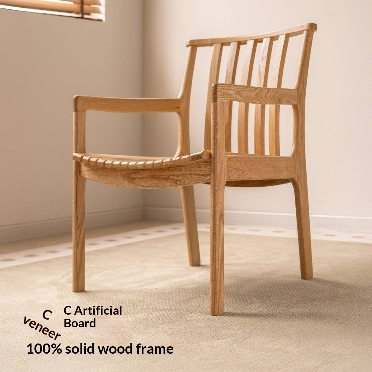 Cherry, Oak, Beech Solid Wood Book Chair Comfortable Soft Back Chair