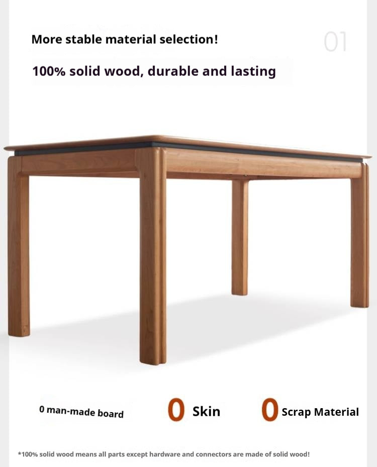 Cherry Solid Wood Vintage Style Dining Table