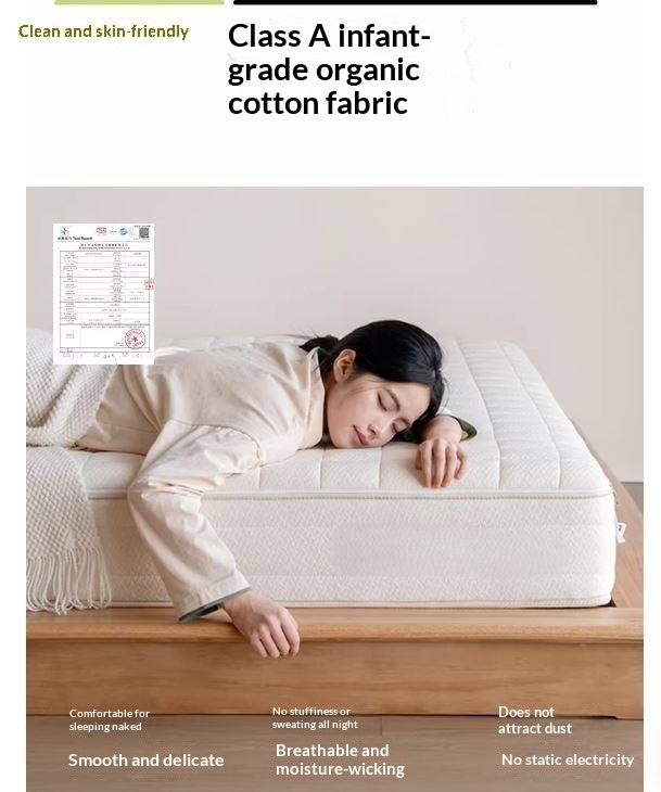 Zero-Glue Certified Natural Latex and Jute Mattress — Spring, Firm, Thick 22 cm