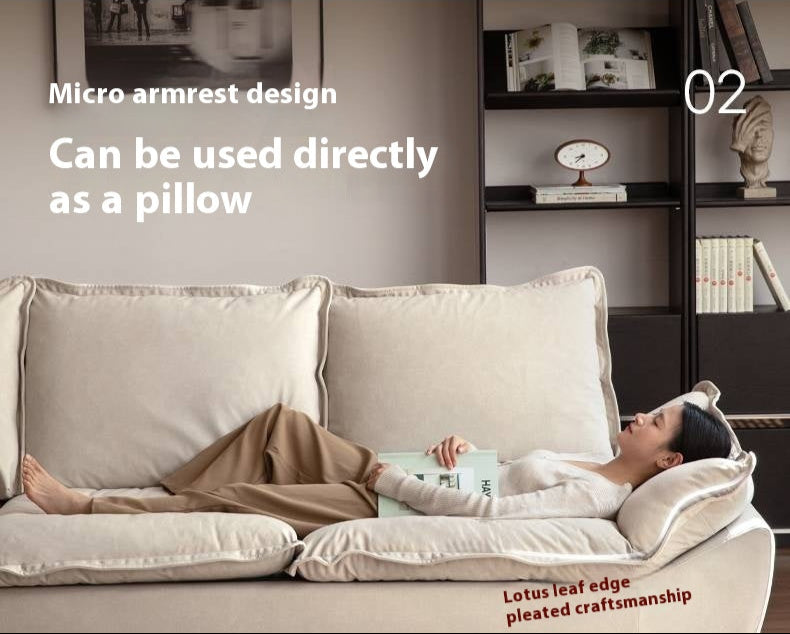 Cream Style Fabric Sofa with Pet-Friendly Scratch-Resistant Fabric, Fully Removable and Washable Design