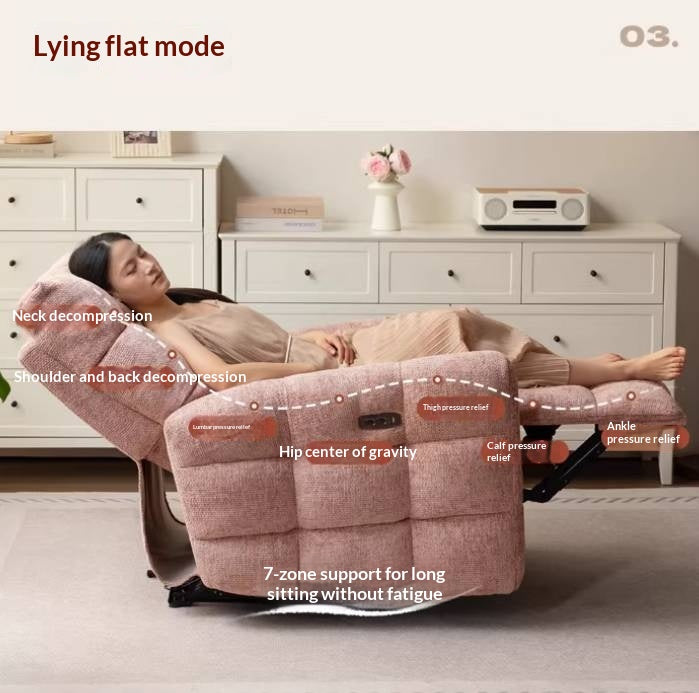 French Modern Recliner Accent Chair in Fabric