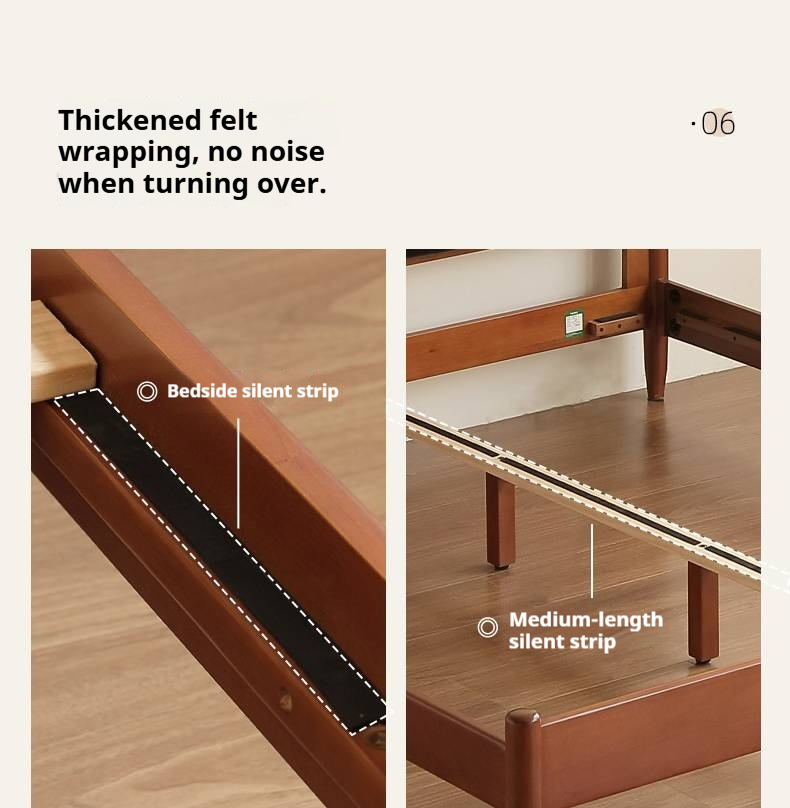 Poplar Solid Wood Vintage Soft Backrest Bed