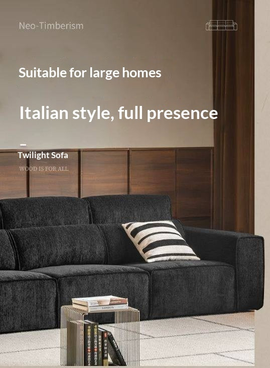Chenille Tofu Block Sofa – Modern Casual Fully Removable Washable