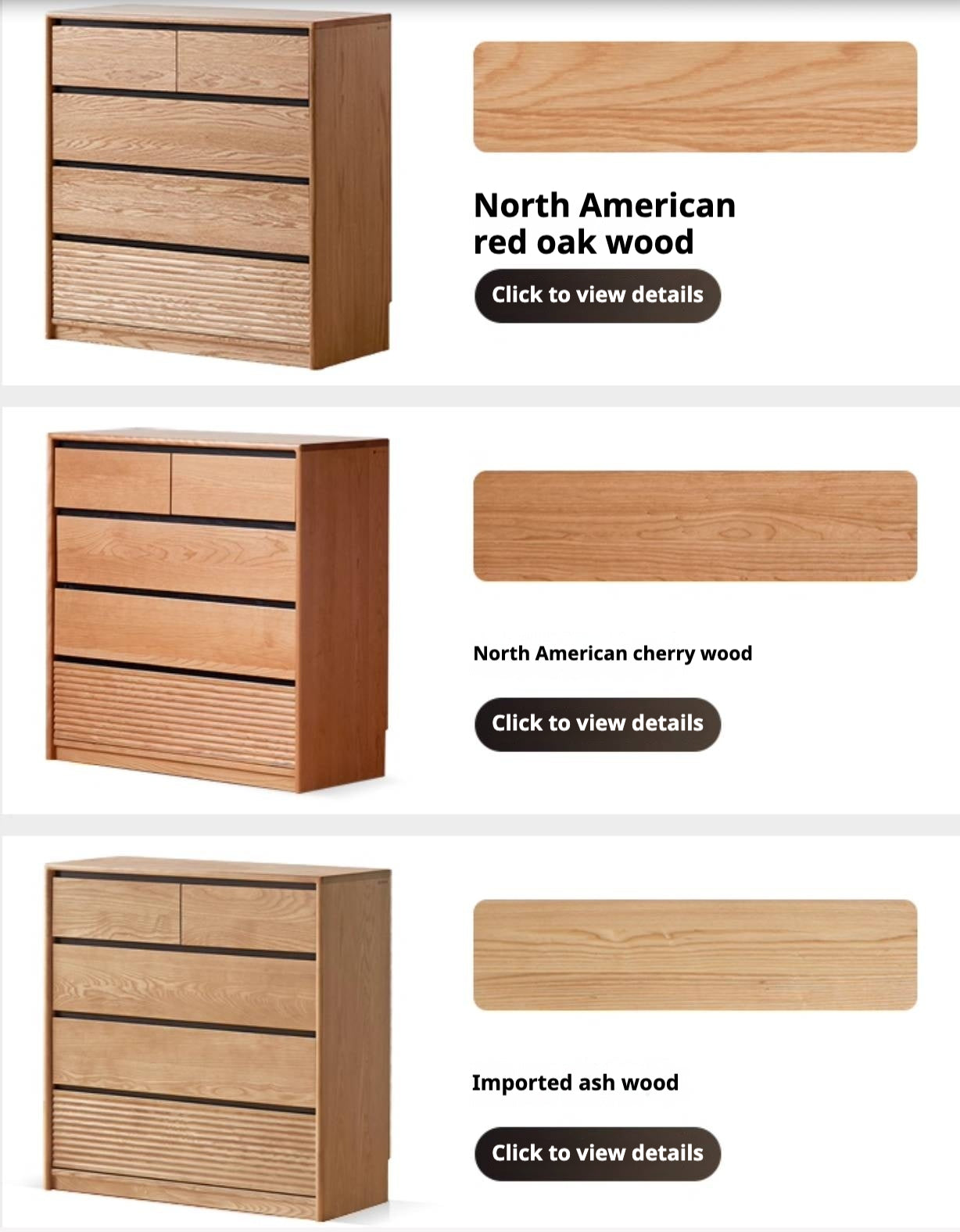 Black Walnut Solid Wood Italian Light Luxury Drawer