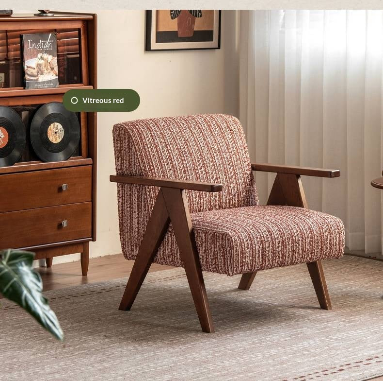 Ash solid wood Geometric Frame Lounge Chair