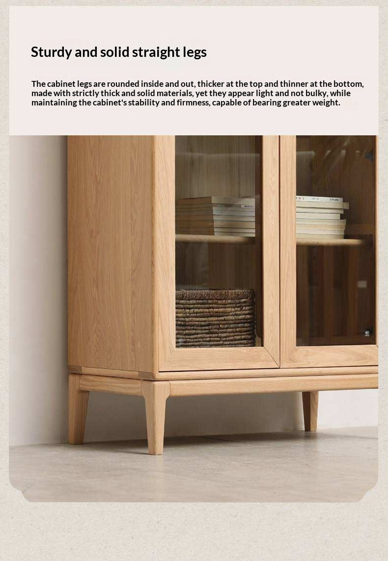 Ash Solid Wood Floor-Standing Bookcase Whole Wall Free Combination Bookshelf