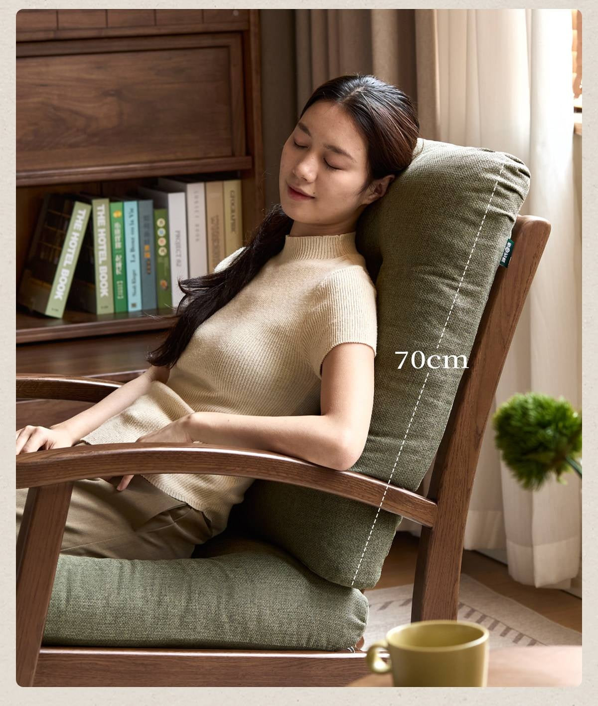 Oak Solid Wood Modern Rocking Lounge Chair