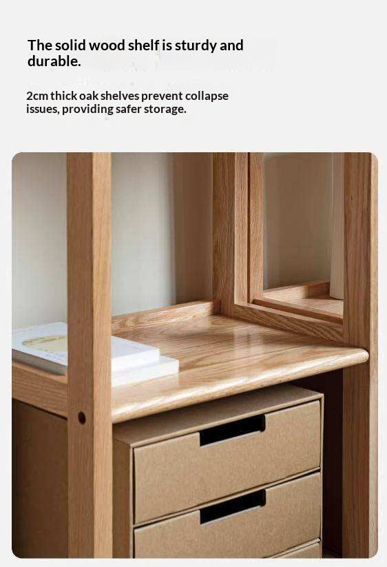Oak Solid Wood Multi-Layer Bookshelf