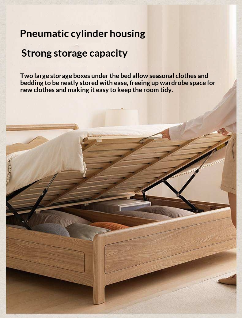 Ash Solid Wood Box Bed Modern Simple