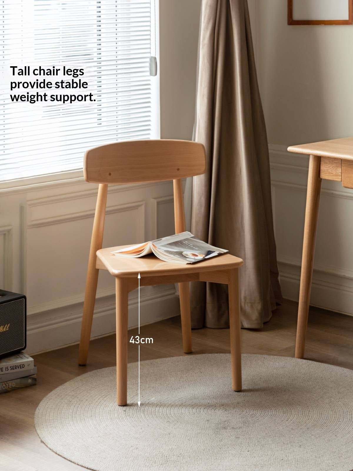 Set 4 pcs European Beech Solid Wood Modern Dining Chair