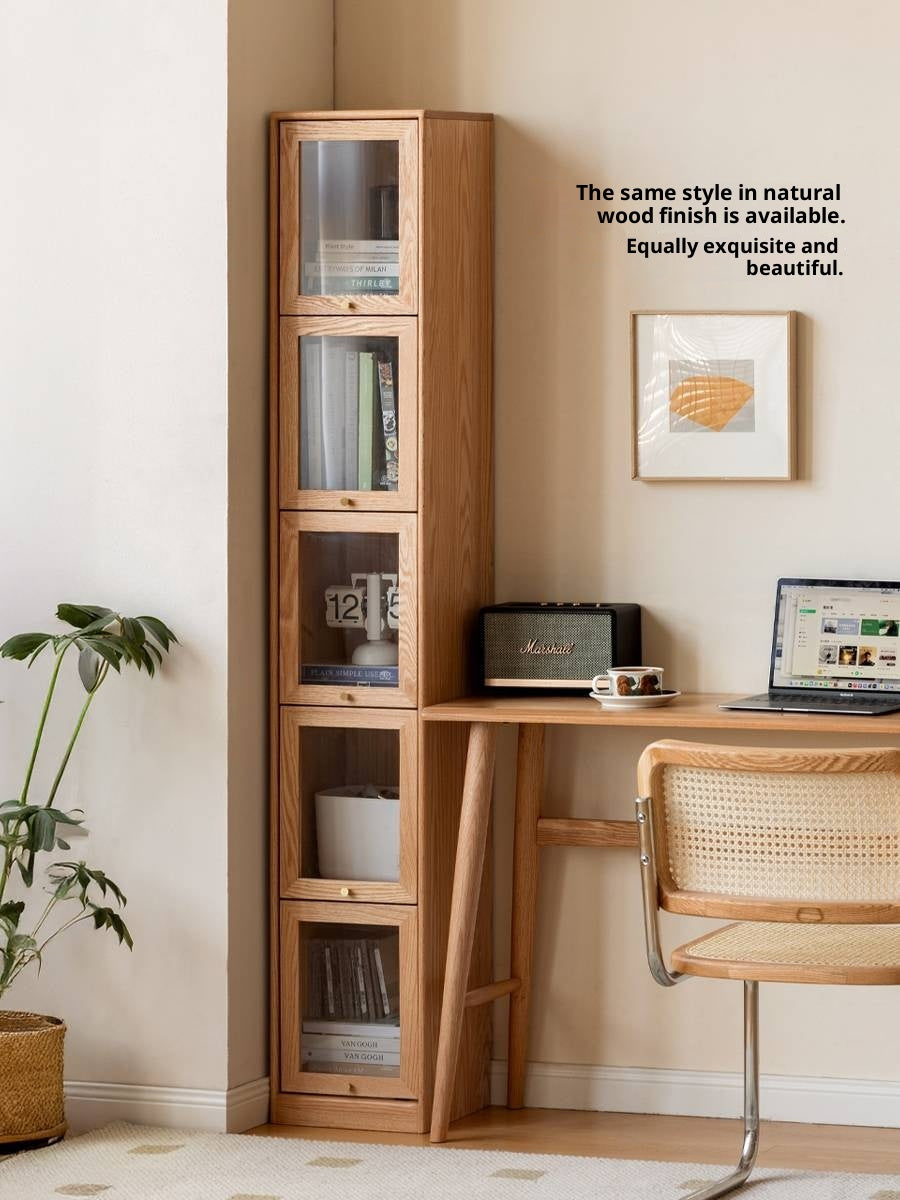 Solid Rubberwood Cream-Style Bookcase