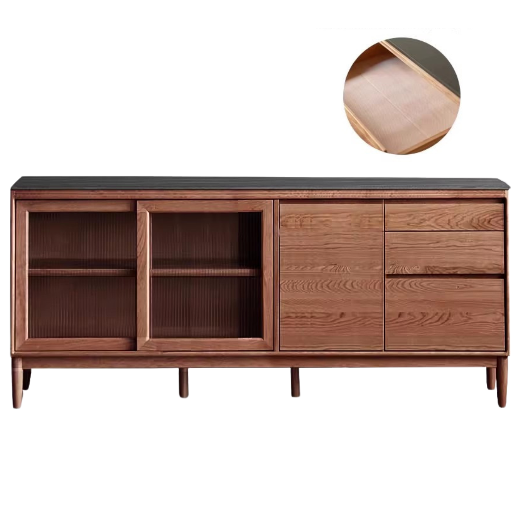 Oak Solid Wood Large Capacity Storage Sideboard,