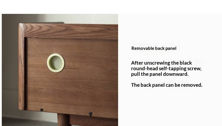 Ash Solid Wood TV Cabinet Minimalist Rock Plate