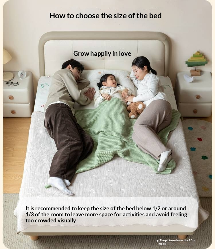 Organic Leather Children's Soft Bag High Headboard Single Bed